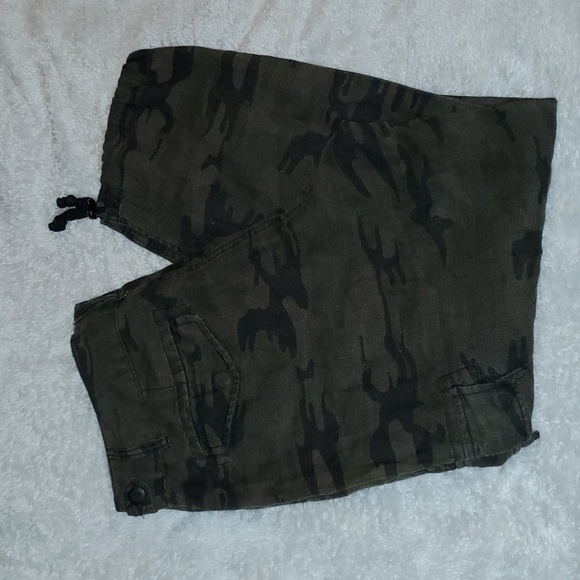 SANCTUARY x Anthropologie 100% Linen Camo Cargo Pants Size 31